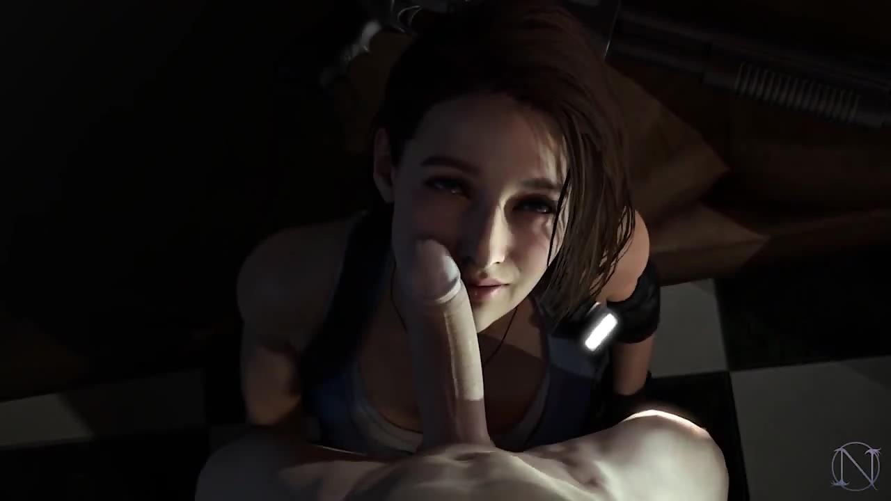 Jill Valentine gets a mouthful of hot cum