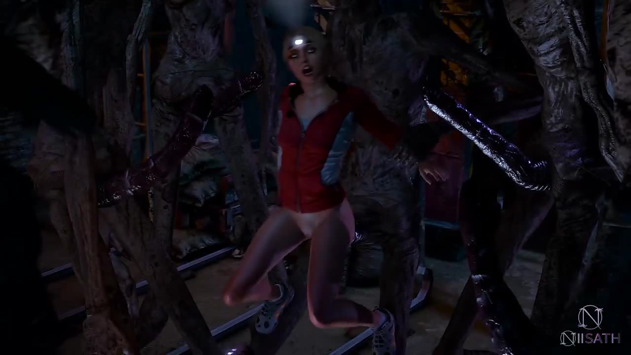 Wendigo monster fucks Samantha Giddings in cavern