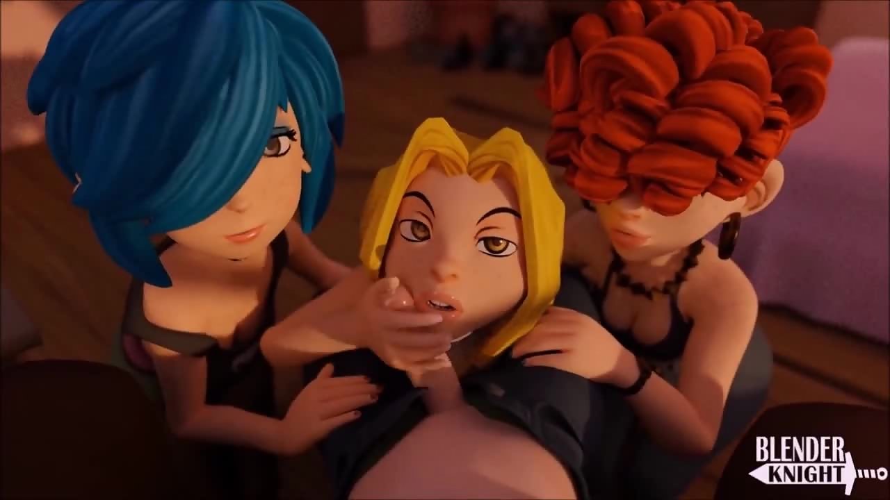 The kanker sisters team up to suck a 3d cock