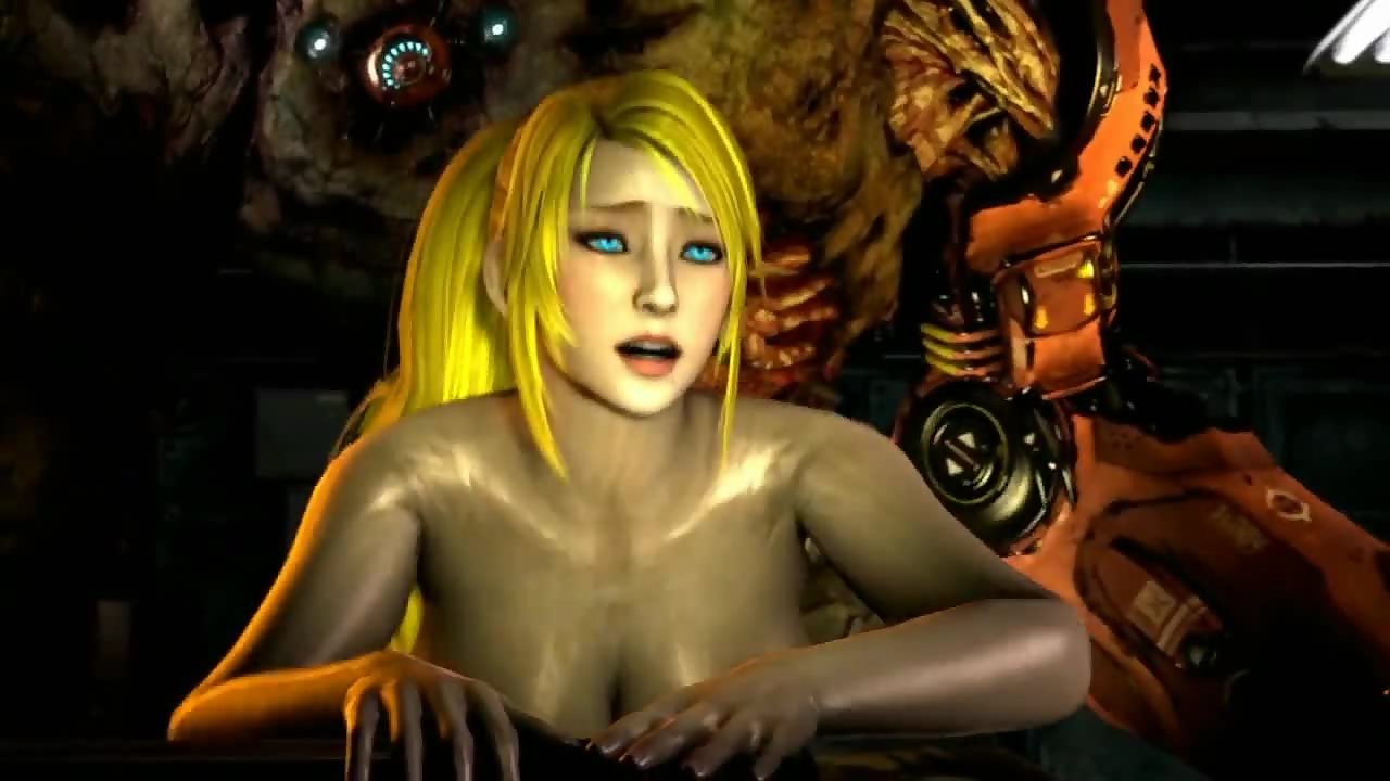 Samus gets her pussy destroyed by a giant demon cock