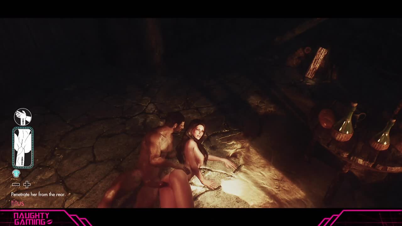 Animated girl is having sex with a new male lover in Skyrim