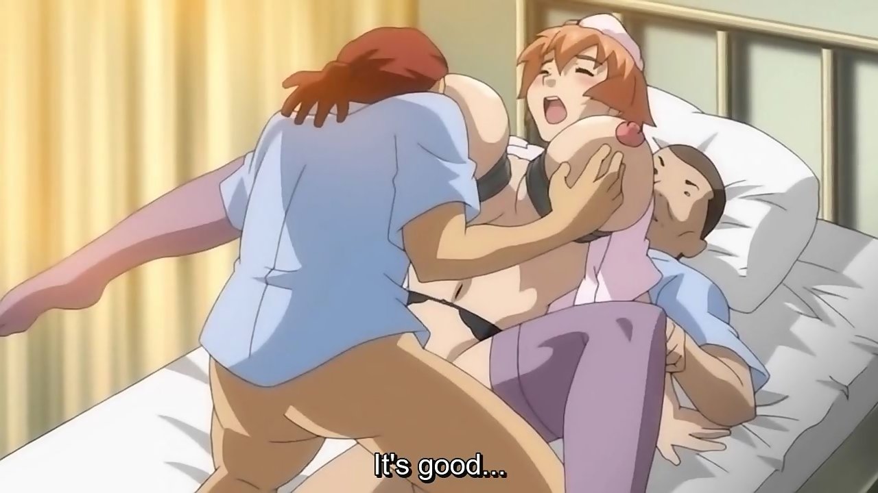 Dirty anime nurse with huge tits give virgin patient a boobjob