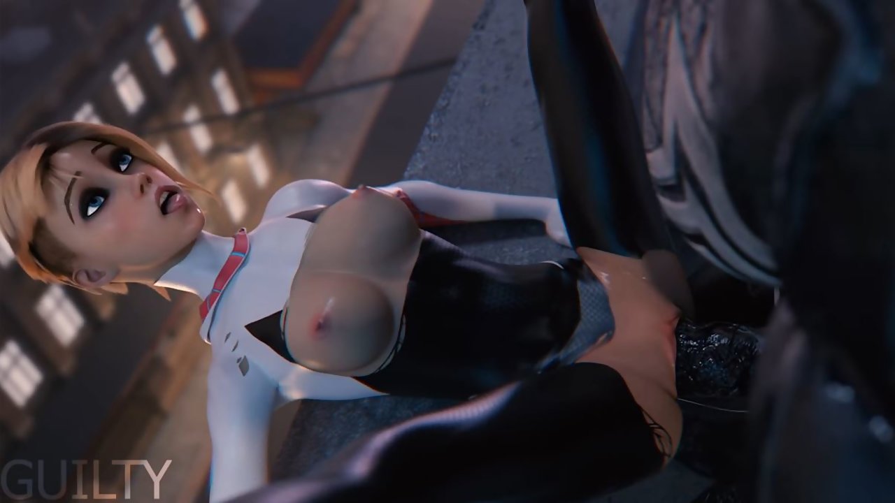 Hentai Spider Gwen gets her tight pussy destroyed by Venoms big cock