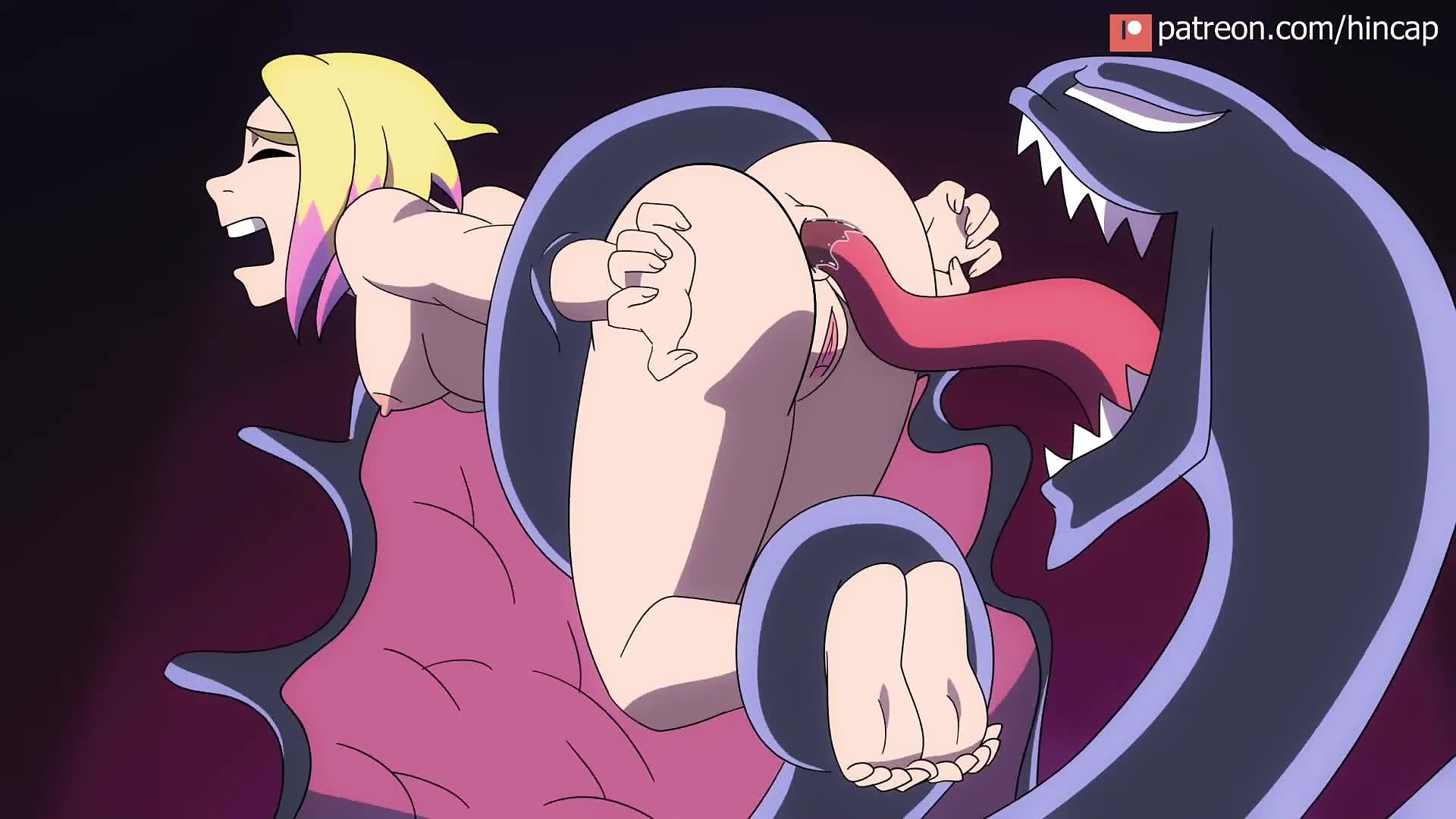 Venom tongue fucks Gwen's asshole and eats her