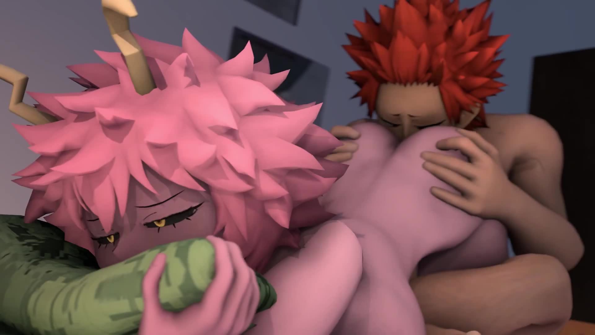 Mina Ashido gets her asshole fucked and creampied by Eijiro Kirishima